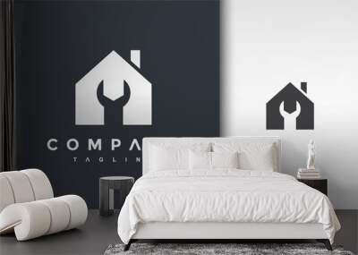 home real estate wrench logo Wall mural