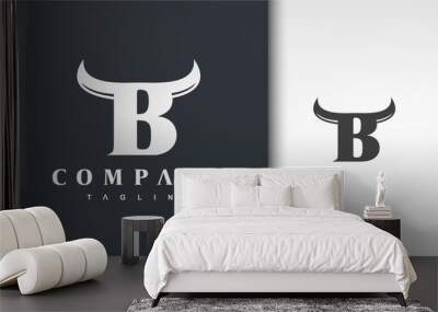 initial B horn logo Wall mural