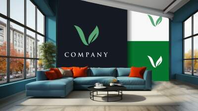 leaf letter V logo Wall mural