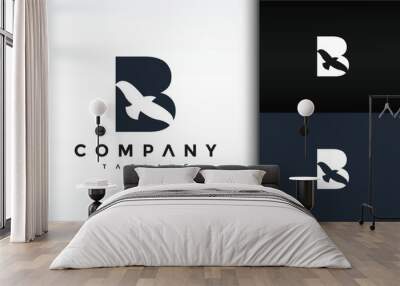 letter B bird logo Wall mural