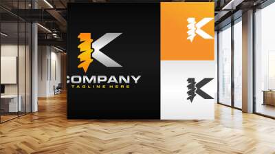 letter K drill logo Wall mural