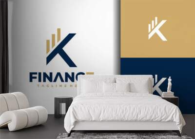 letter K financial graphic logo Wall mural