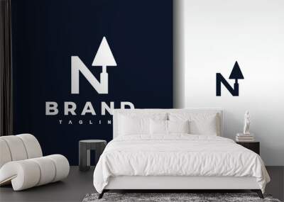 letter N spoon cement logo Wall mural