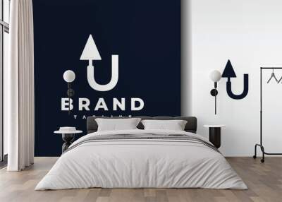 letter U spoon cement logo Wall mural