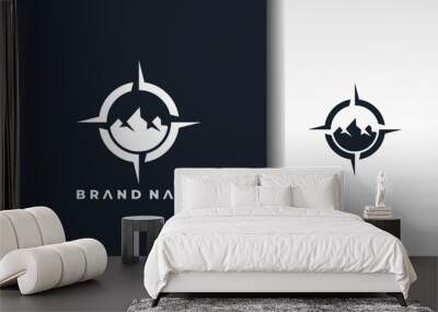 mountain compass logo Wall mural