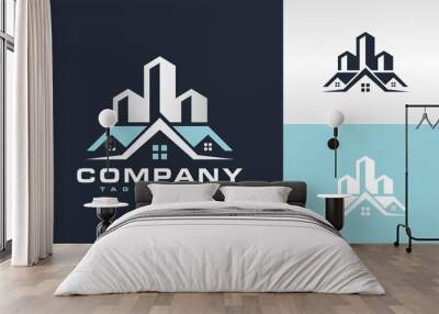 real estate city building logo Wall mural