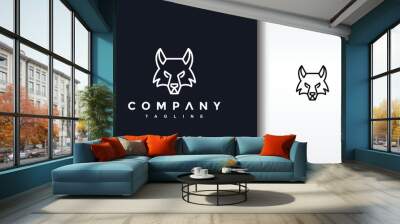 wolf line logo Wall mural