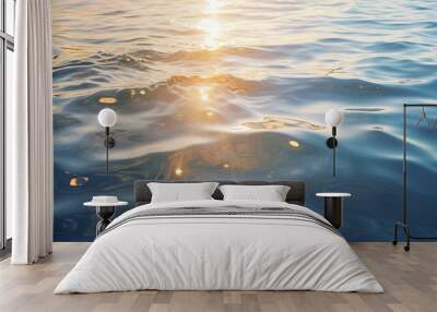 A sea of light: a stunning view of the sun reflecting on the water for creative and inspiring designs Wall mural