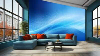 Abstract blue background with waves for Christmas Wall mural