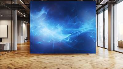 Abstract magical blue background with waves and light effects Wall mural