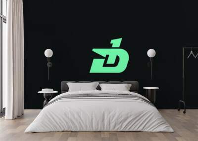 D1 or 1D initial based logo design icon for sports brand Wall mural