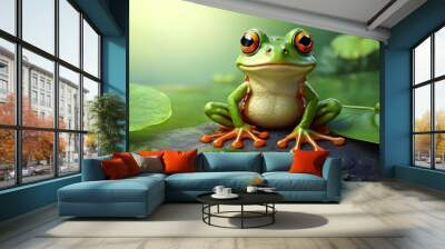 green tree frog Wall mural