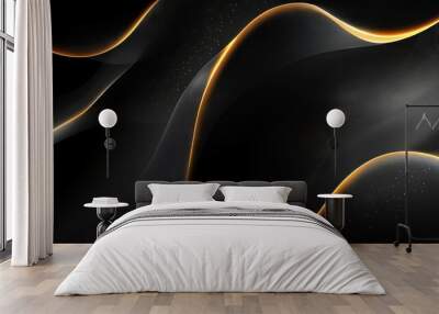 Luxurious black line background for abstract illustrations in modern and sophisticated designs Wall mural