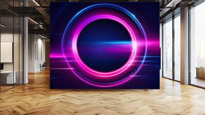 Abstract technology futuristic neon circle Wall mural