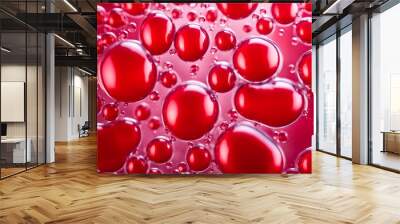 red macro bubbles,Backgrounds, Abstract Backgrounds, Soda, Red, Wall mural