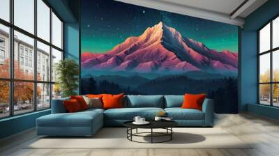 sunrise over the mountains Wall mural