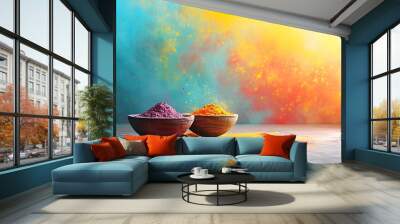 Two bowls of colored powder Wall mural