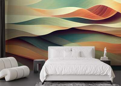 Exceptional Organic pastell lines as abstract wallpaper background header. Generative Ai Wall mural