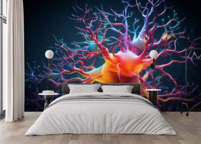 Fantastic Science and technology themed digital abstract art background Wall mural