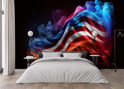 Happy labor day,Flag USA background design for independence, veterans, memorial day. Generative Ai Wall mural