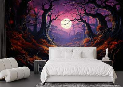 Superb Halloween Spooky Forest Wall mural