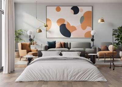 stylish living room interior with an abstract frame poster modern interior design Wall mural