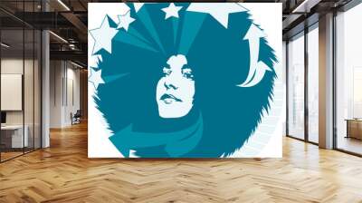 funky girl goes hip hop Wall mural