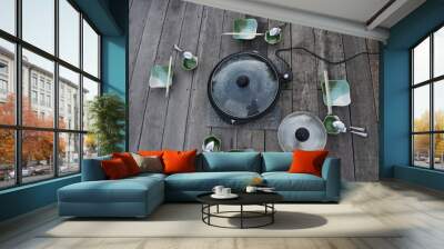 dining set hotpot outdoors Wall mural