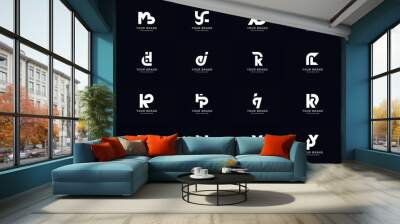 Collection full set abstract combine letter a - z monogram logo design Wall mural