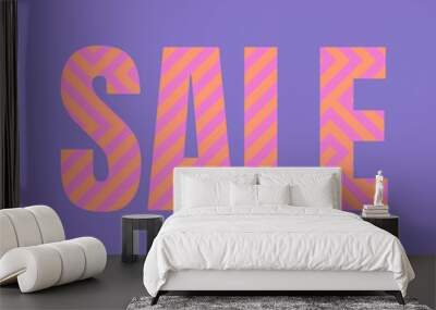 Sale striped typography design for banner advertising Wall mural