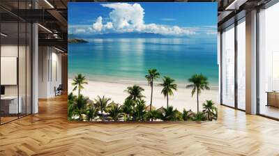 Beach Scene, Tropics, Pacific ocean Wall mural