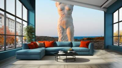 Unfinished naked woman statue on Naxos island in Greece Wall mural