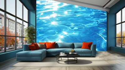 Close-up of a tranquil pool of water with shimmering light reflections Wall mural