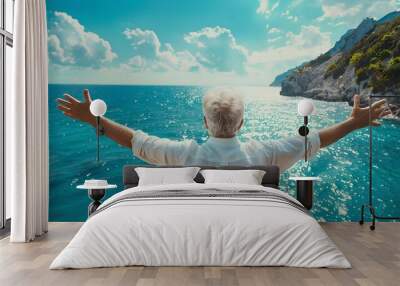 Man Embracing the Ocean Wall mural