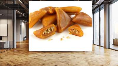 Traditional Turkish sweet pestil or  muska dessert with walnut . Wall mural