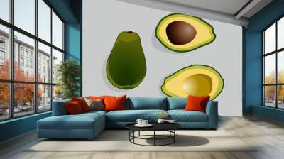 illustration vector graphic of an three avocado icon  Wall mural