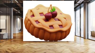  3d illustration of pie cake Wall mural