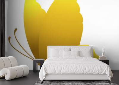 golden butterfly illustration. side view Wall mural