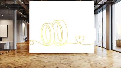 golden rings line art style. wedding element vector eps 10 Wall mural