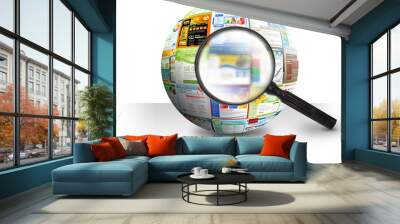 internet website search 3d ball Wall mural