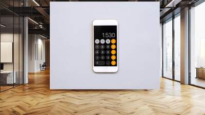 smart phone with calculator on gray background	 Wall mural