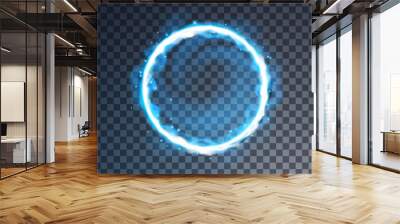 Modern magic portal symbol. Ethereal lightning substance sign Wall mural