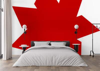 red star on white background Wall mural