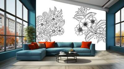 Hand drawn flower illustration file  Wall mural