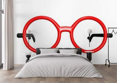 Circle glasses with red frames Wall mural