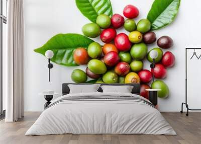 coffee beans white background. Wall mural