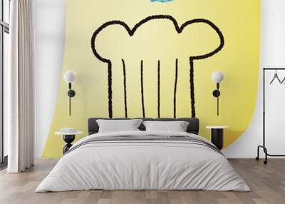 chef hat doodle Wall mural