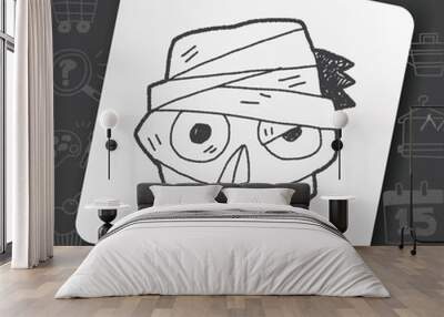 Mummy doodle Wall mural