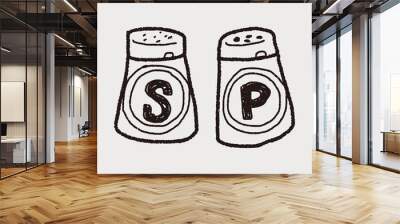 salt pepper doodle Wall mural