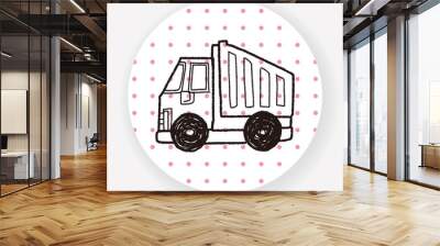 truck doodle Wall mural